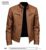 Men's Trendy American Stand-Collar Faux Leather Motorcycle Jacket with British and Korean Style