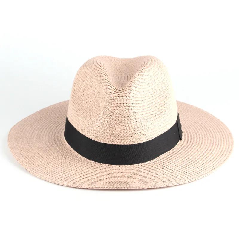2025 New Unisex Summer Wide Brim Panama Hat UV Protection Breathable Straw Sun Hat for Beach Travel Outdoor Fashion