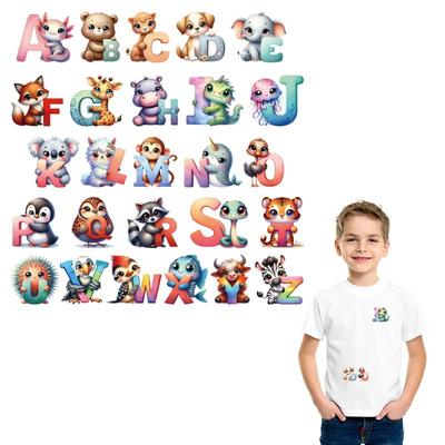 Niedlicher Tier-Alphabet-Aufnäher auf Kleidung, Buchstaben-Aufnäher von AZ, DIY-Bastelbedarf, neues waschbares Kleidungsaccessoire, DIY-Wärmeübertragung