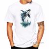 Watercolor Dolphins And Sharks Print T Shirt MenS Clothing Summer Fashion White Tshirt Homme Harajuku Shirt