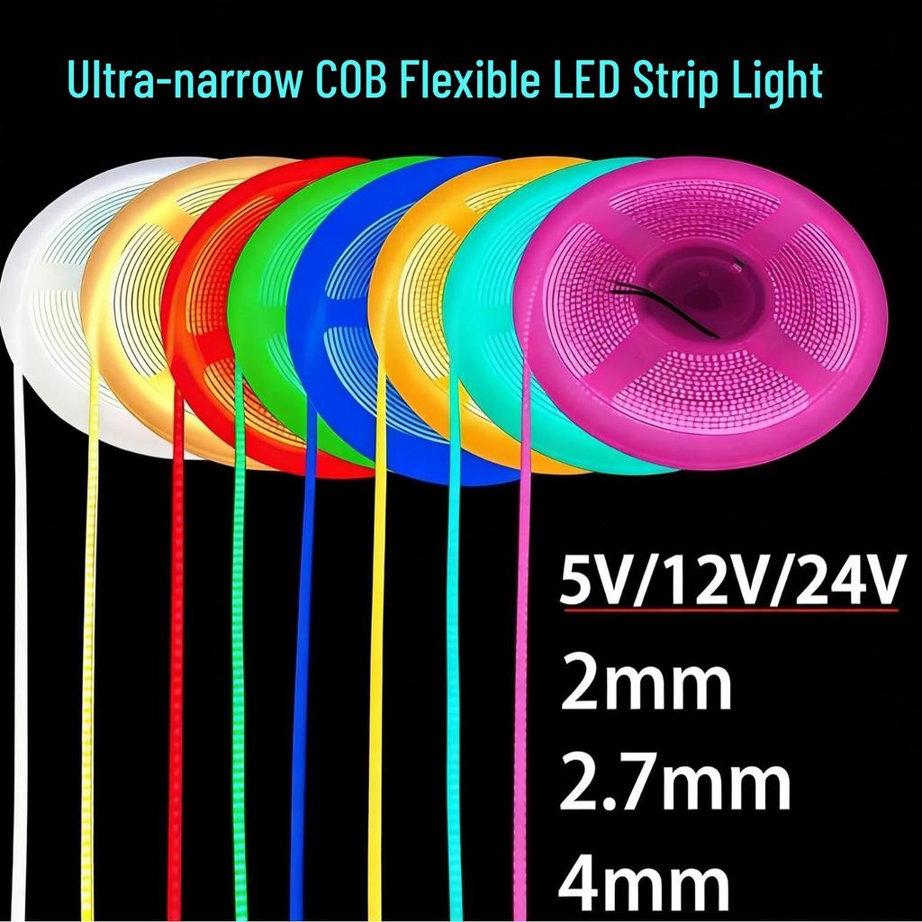 Bande LED COB Étroite 2 mm Cipher pour Loisirs Créatifs et Éclairage d'Exposition