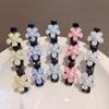Flower Sparkling  Butterfly Braided Hair Clips Four-Leaf Clover Chopped Hairpin Duckbill Claw With 3 Small Hair Barrettes