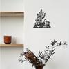 Black Metal Cactus Wall Sculpture Desert Iron Art Outdoor Decor Durable Southwest Landscape Patio Hanging Modern Halloween Christmas Gift