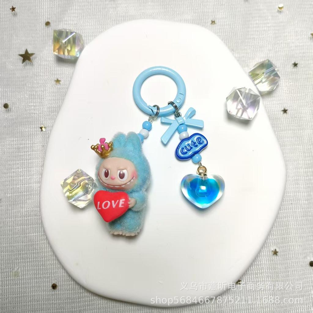 Cartoon Cute Flocking Mini Love Labu Labu Mobile Phone Pendant School Bag Doll Keychain Gift