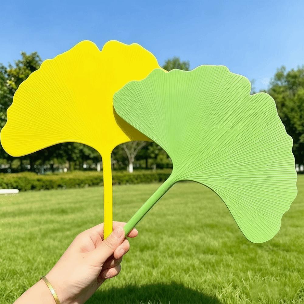 Durable Ginkgo Biloba Fan Artificial Summer Cooling Fan Portable Apricot Fan  Summer