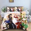 Sword Art Online Kirito Asuna Bedding Set 3Pcs King Size Duvet Cover Japanese Anime Soft Microfiber Bed Set Home Room Decoration