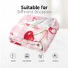 Pink Gingham Cherry Cartoon Anime Print Flannel Blanket Soft Warm Throw for Kids Bedroom Sofa Christmas Office Car