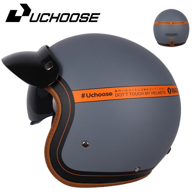 

DOT Open Face Casco Moto Мотоциклетные аксессуары Мужские мотошлемы Сертифицированный ретро мотоциклетный шлем Cafe Racer L серый