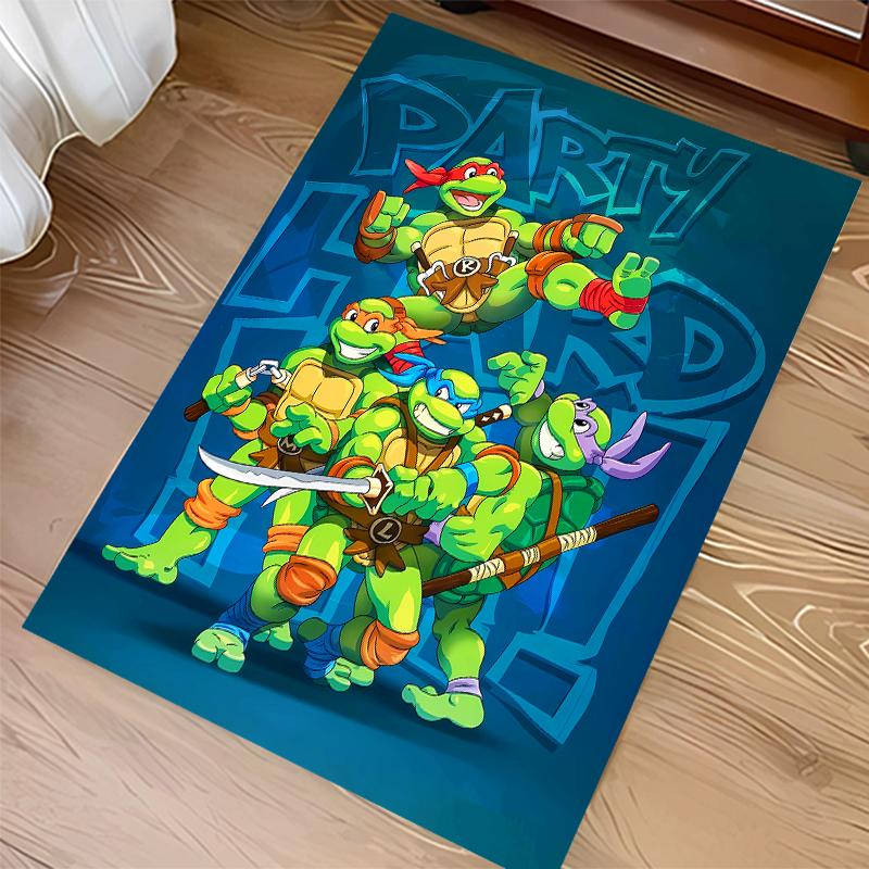 1pc Teenage Mutant Ninja Turtles Print Area Rug - Soft,Washable Non-Slip Indoor Mat for Office Chairs,Living Room,Home Office Decorative Rug