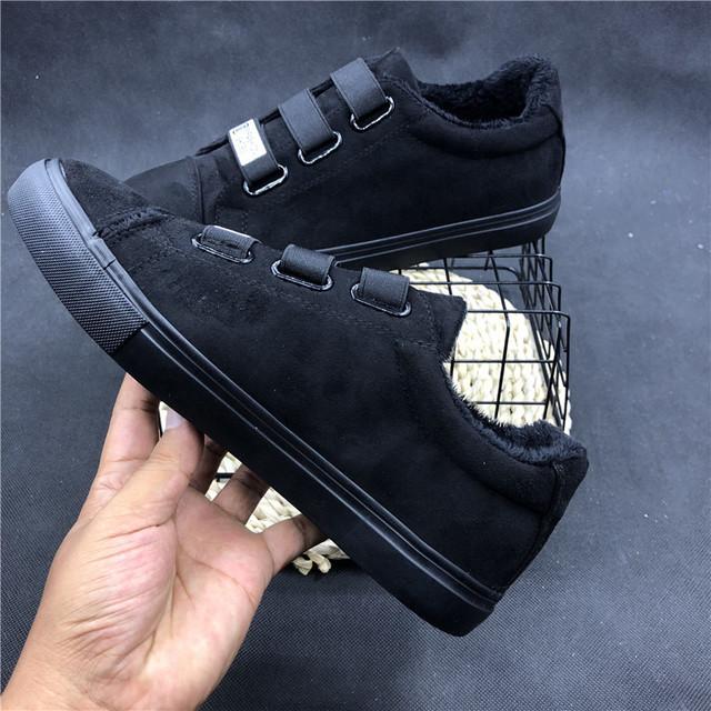 Nová kolekce Módní Zimní Černé Plus Sametové Teplé Bavlněné Mokasíny Nazouvací Boty Zapatos de hombre