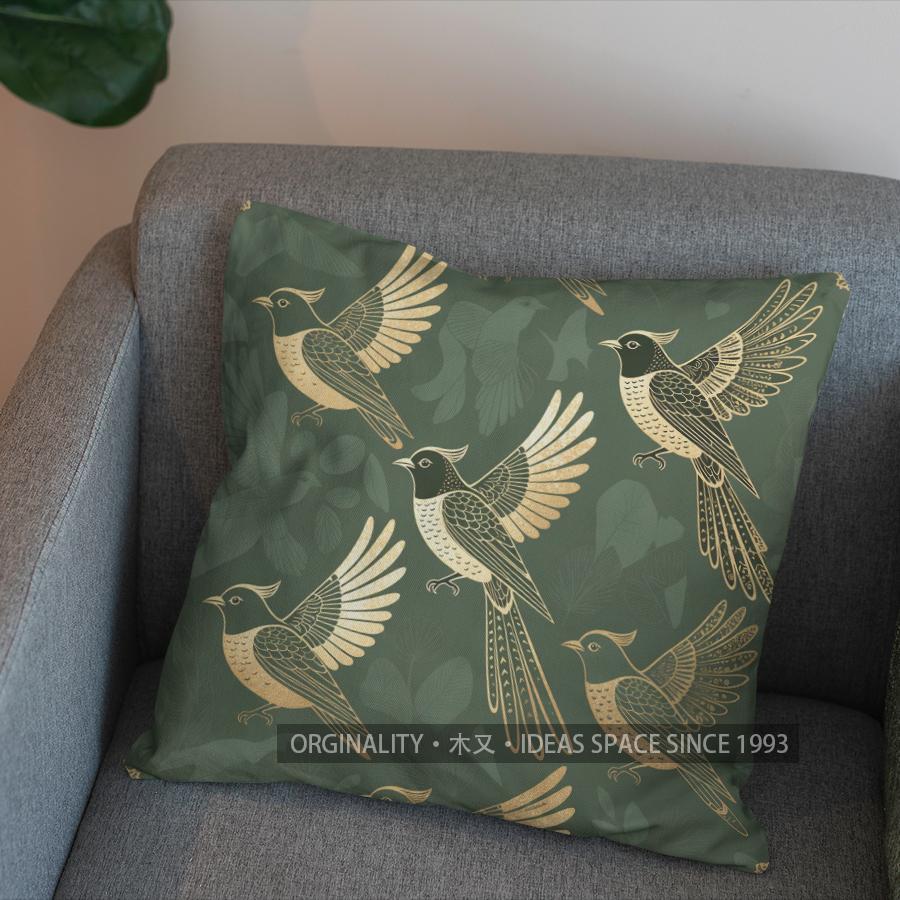 2D Flying Birds Artistic Design Throw Pillow Cover Pattern Cushion Cover Suitable For Sofa Bedroom Car Pillow Cover
