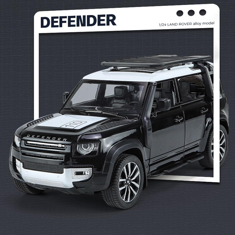 

1:24 Land Rover Defender Range Rover Sv Alloy Diecast Model Car Toys 6 Doors Opened Sound Light Pull Back Cars For Boys Gift