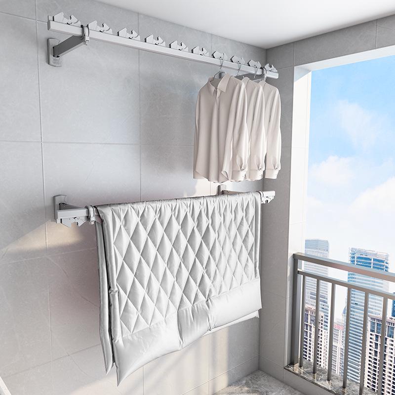 Invisible Wall-Mounted Retractable Clothes Drying Rack for Balcony and Home Use