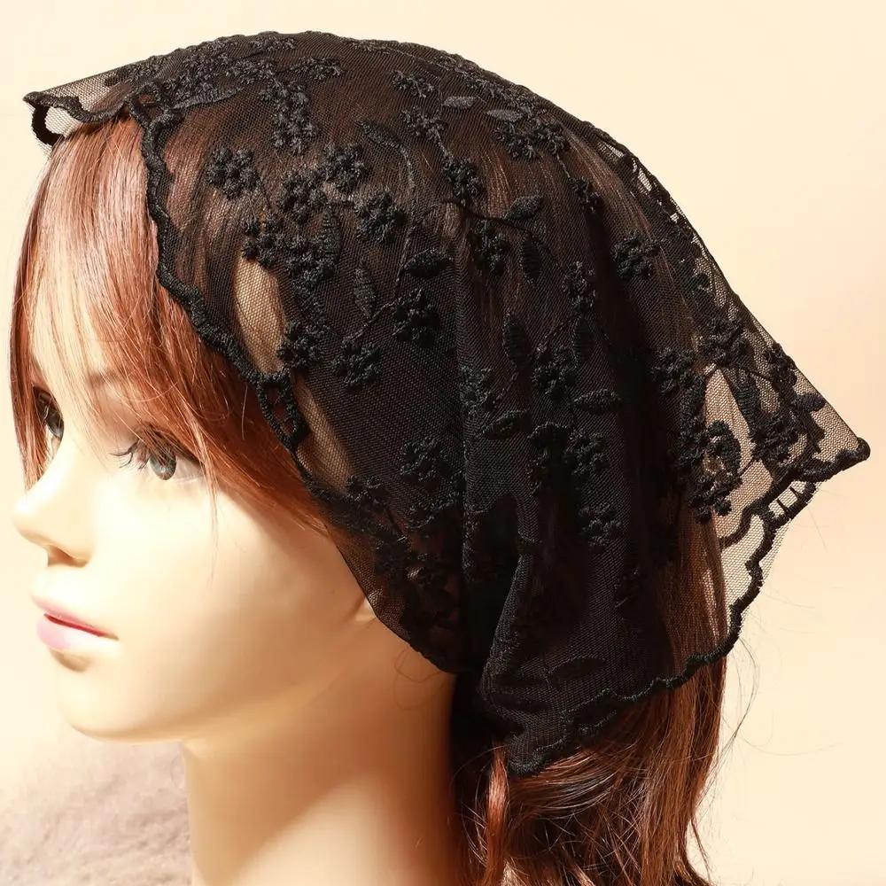 New Hollow Lace Triangle Scarf Lace Triangle Girl Headscarf Wrist Hair Tie Charming Head Wrap Scarf Office Lady