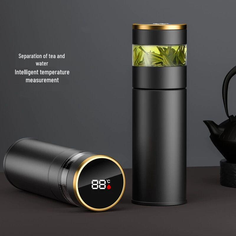 316 Stainless Steel Insulated Smart Cup with Tea-Water Separation, Double-Layer Vacuum, Custom Business Gift Logo