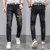 New European And American Style Men'S High-Quality Trendy Embroidered Jeans With Slim Fit And Hot Diamond Fashion Denim Pants