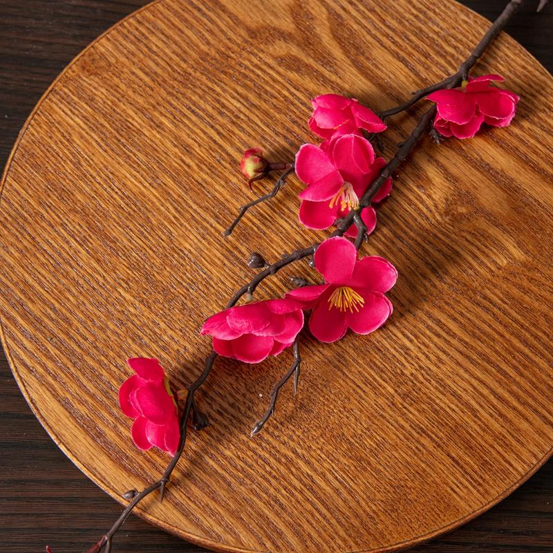 

Artificial Flowers Plum Blossom Peaches Branch Silk Flowers Christmas Home Wedding Party New Year Decorative Distinctive Garland 2pcs