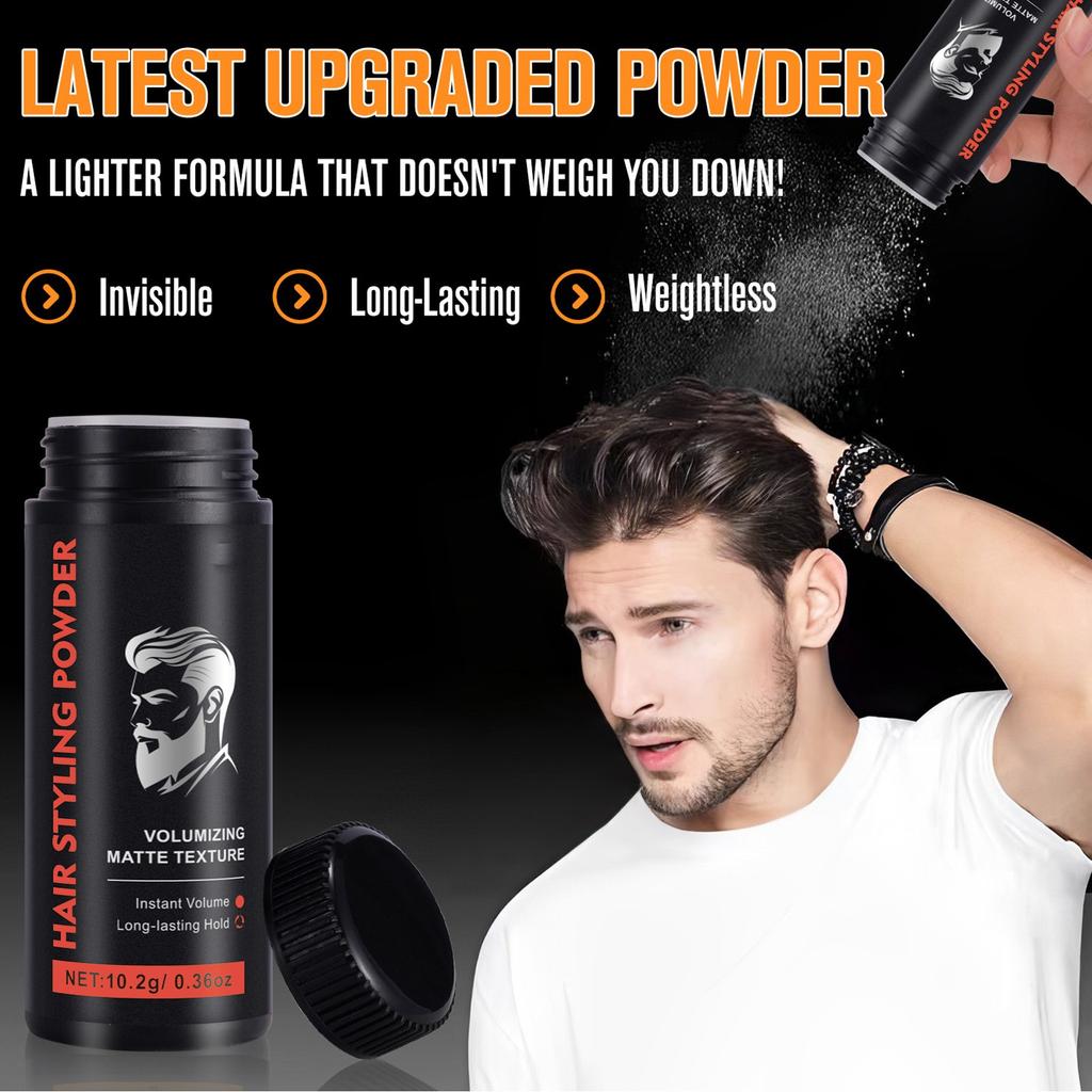 Haar-Styling-Puder, natürliches und lang anhaltendes Haar-Styling-Puder für Männer 10,2 g