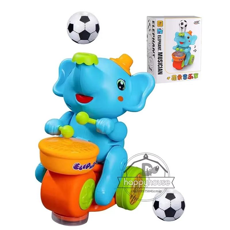 Musical Walking Elephant Drummer Toys for  Kid Musical Toy with LED Light Music Sensory Activity Toys Learning Educational Toys