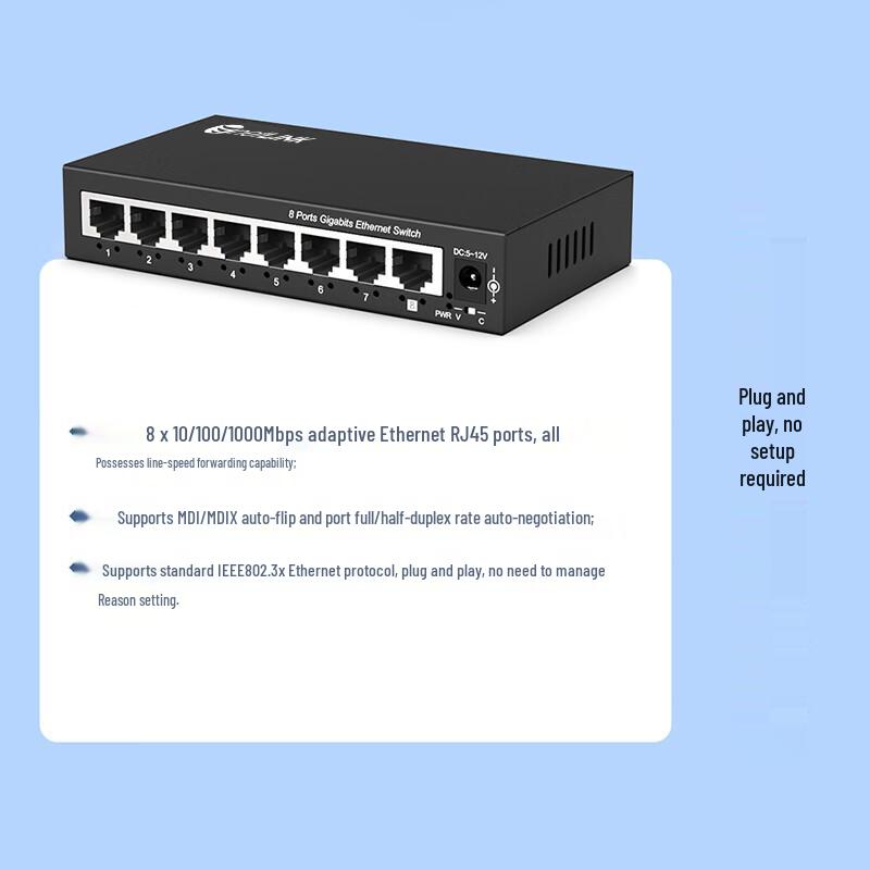 netLINK HTB-SG1008D 8-Port Gigabit Unmanaged Ethernet Switch