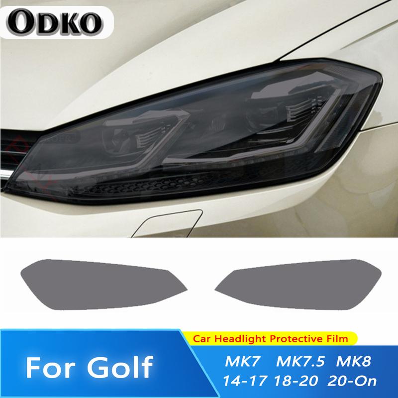 TPU Car Headlights Taillights Black Protective Film Transparent Sticker Refit For Volkswagen VW Golf 7 8 MK7 MK7.5 MK8 2014-