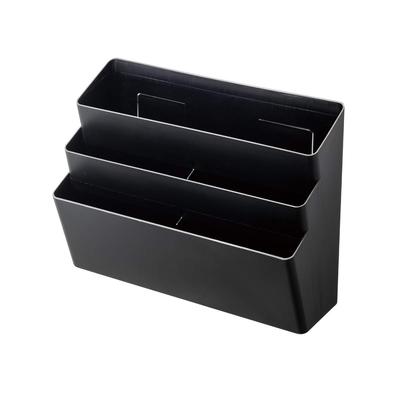 Yamazaki Washing Machine Side Magnetic Storage Pocket 3 Tier Black Tower Laundry Hook Included 4297 Approx. W32XD13XH24.5cm