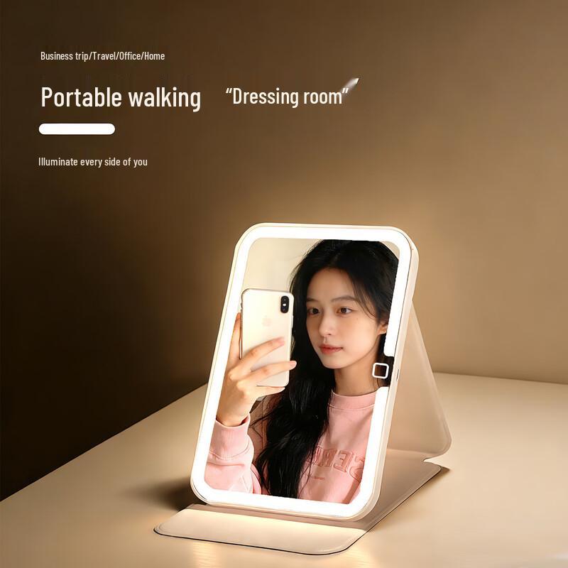 Oenyled Portable Folding Lighted Makeup Mirror Set