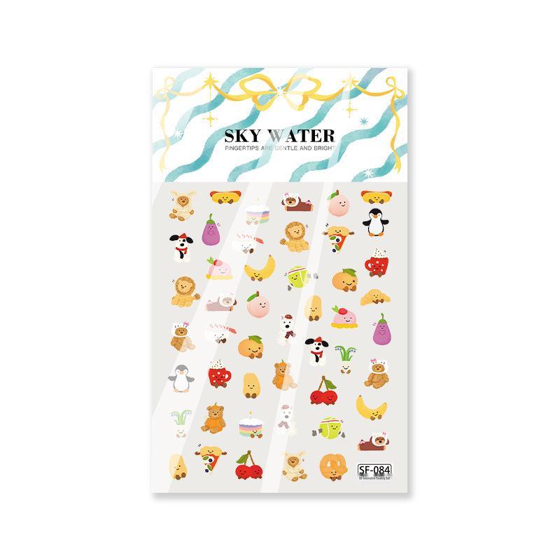SKY Cute Cartoon Animal Jelly Nail Art Stickers - Celebrity Style Little Bear DIY