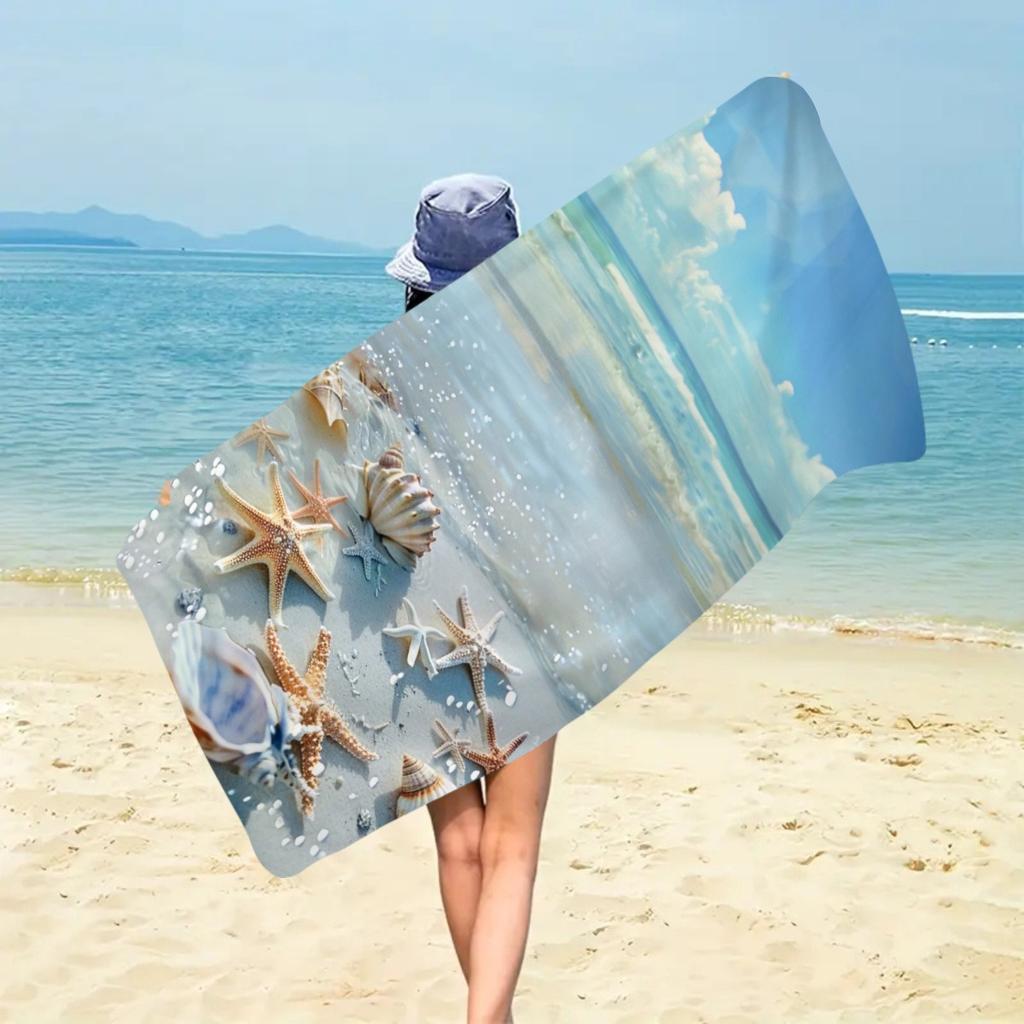 Blue Butterfly Heart Beach Towel Polyester Quick Dry Bath Towels Summer Vacation Swimming Pool Travel Sandproof Blanket Mat