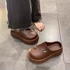 Popular Fashion Heightening Slippers Women Wear New Super Hot Internet Celebrity Thick-bottomed Bag Head Half Slippers Women In Spring and Summer 2025