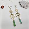 Quartz Crystal Moon And Sun Earrings In Alloy With Electroplated Finish For Stylish Men And Women