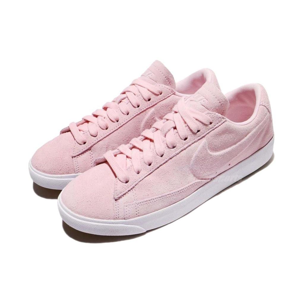Nike Blazer Non-Slip Shock Absorption Low-Top Skate Shoes Women Sneakers Pink White AA3962-602