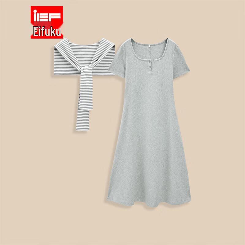 IEF Женское повседневное длинное платье в корейском стиле L