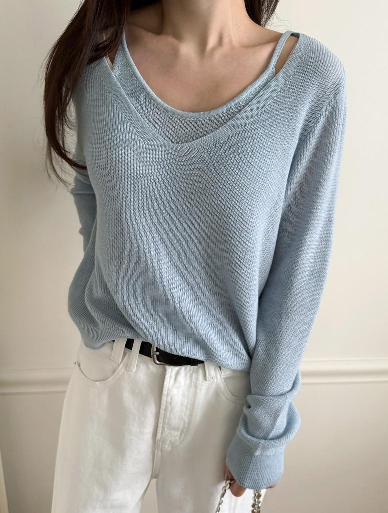 Ebeule Layered Knit Sky Blue