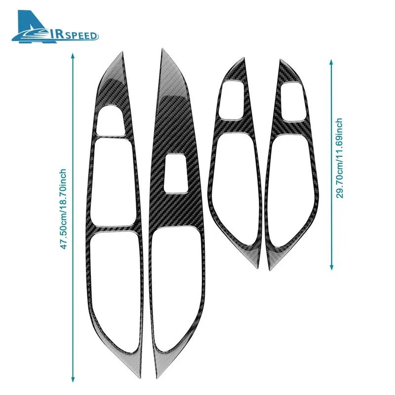 Real Soft Carbon Fiber Sticker For Seat Leon 2013 2014 2015 2016 2017 2018   LHD RHD Car Window Lift Frame Pane Interiol