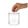 Bamboo Lid Acrylic Cotton Swab & Puff Storage Container