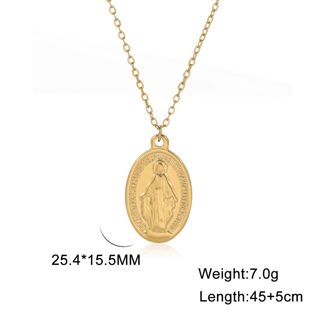 Religious Virgin Mary Pendant Necklace for Women Stainless Steel Mother of Jesus Necklaces Catholic Blessed Jewelry Gift