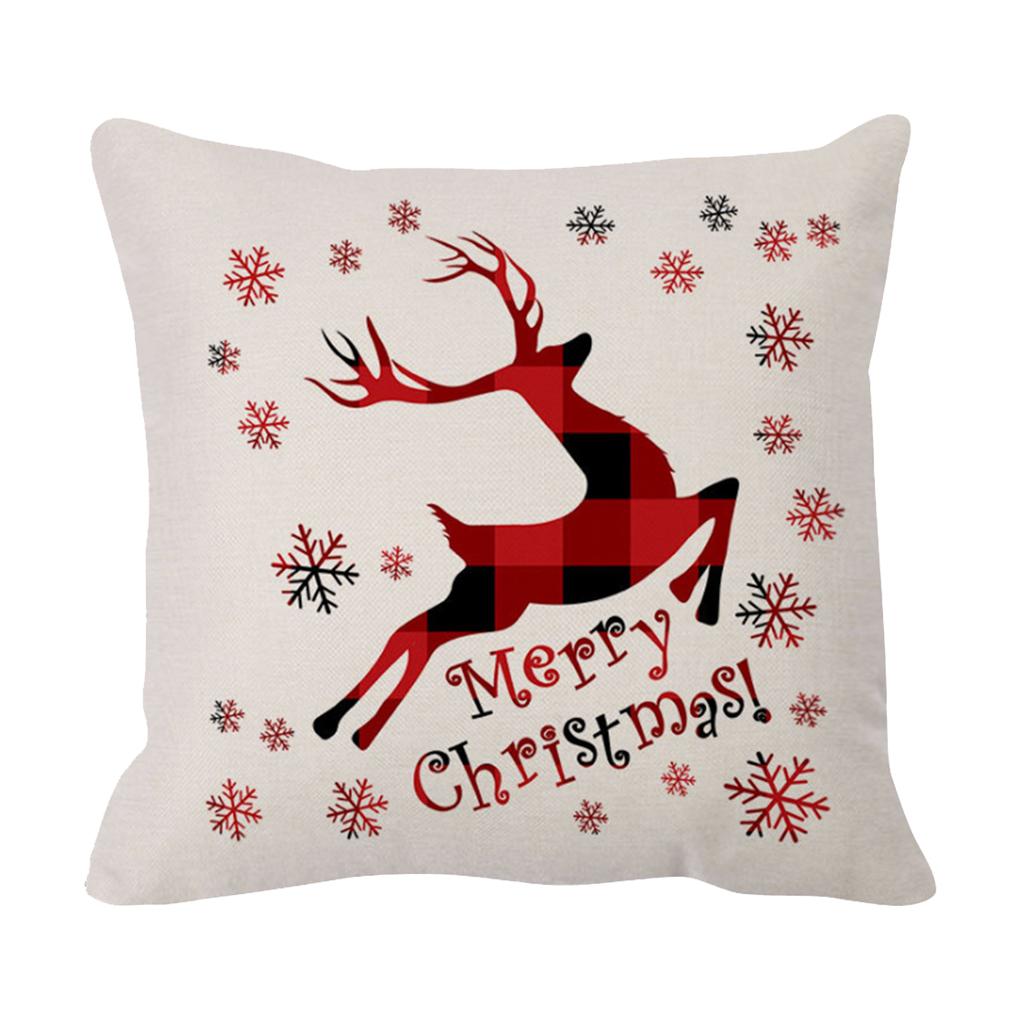 Рождественские наволочки Льняная наволочка Мягкая рождественская наволочка для дивана-кровати спальни автомобиля гостиной чехлы принадлежности 659₽