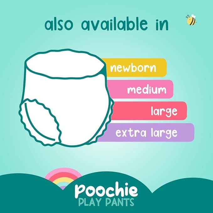 Romsons Poochie Play Pants Baby Diaper | Leakproof Protection for Up To 10 Hours | 360° Comfort Fit | Suitable for 4-8 KG | Pack of 1 (30 Count)