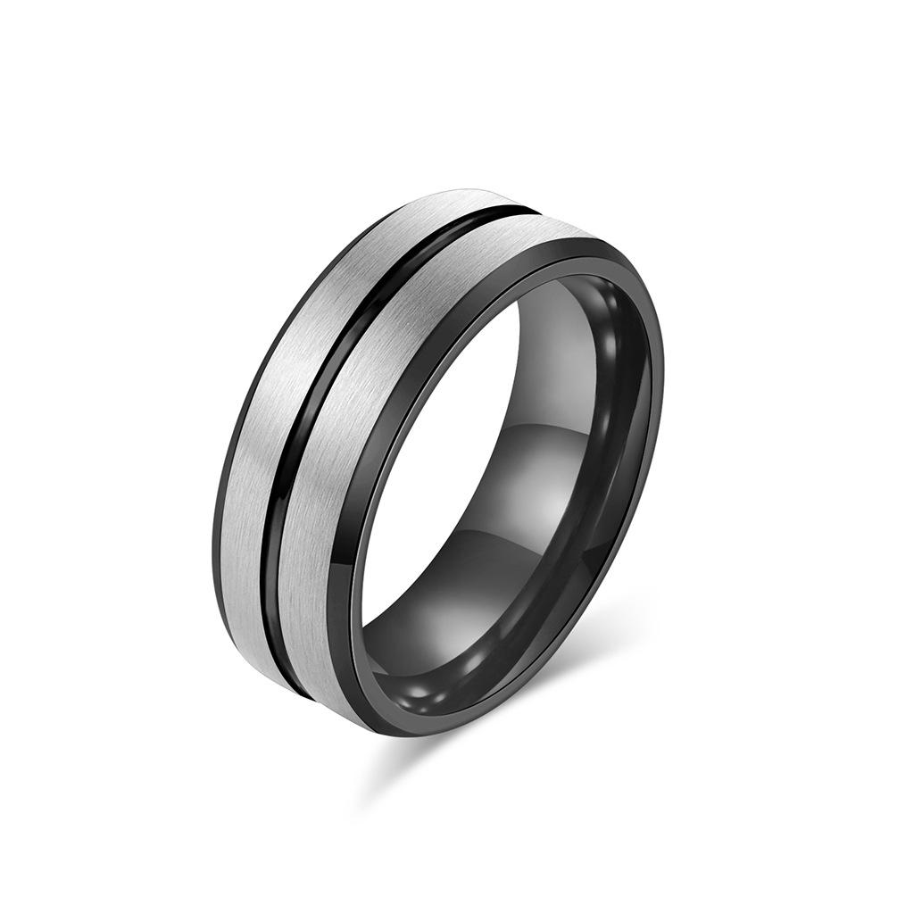 8mm Slotted Tungsten Steel Ring for Men Fashionable Light Luxury Personalized Two Tone Tungsten Gold Scratch Resistant Accessory