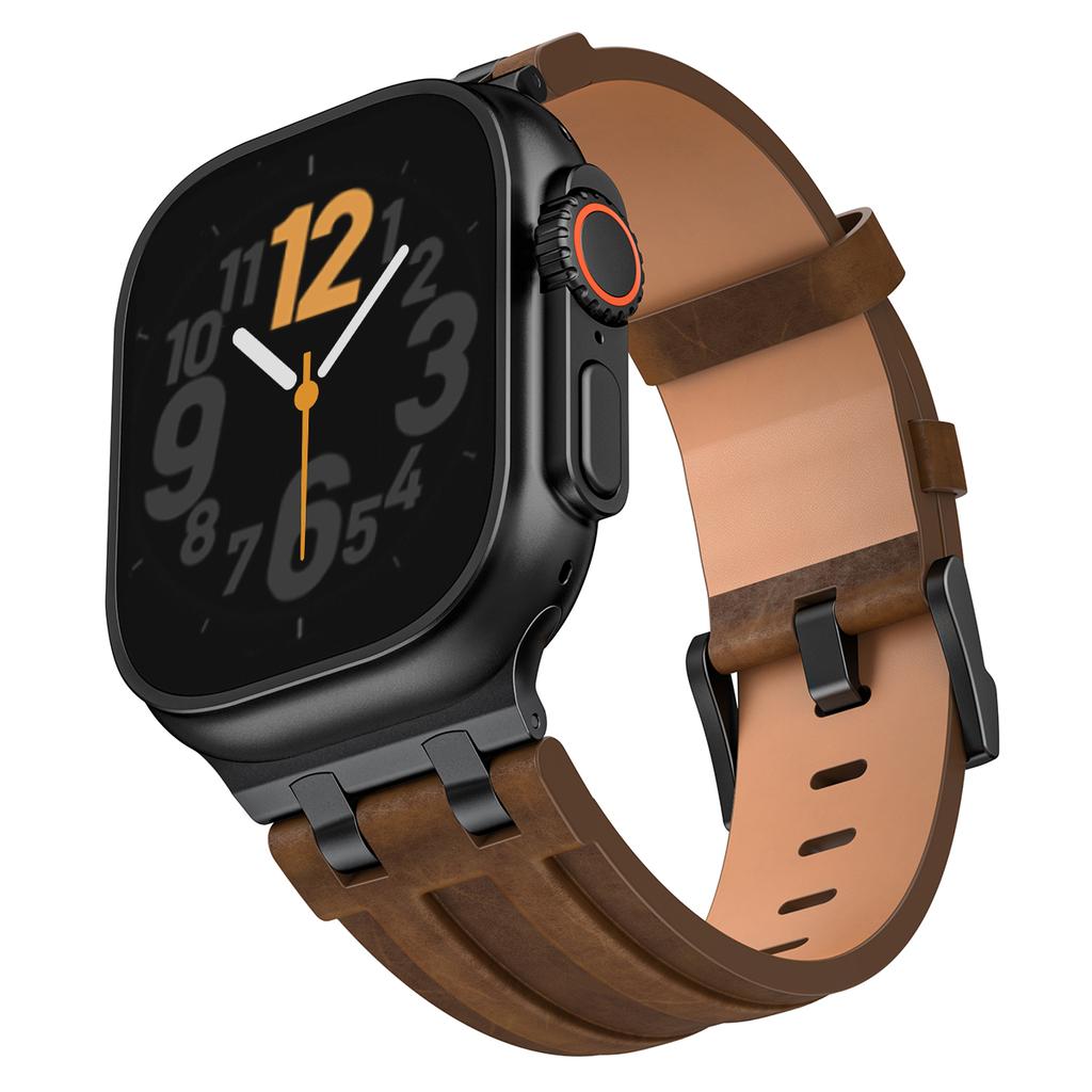 Metal+Leather Band For Apple Watch Ultra 3/2 49mm 42 44 45 46MM High Quality Strap For Iwatch S 11 10 9 8 7 6 5 SE3 Bracelet