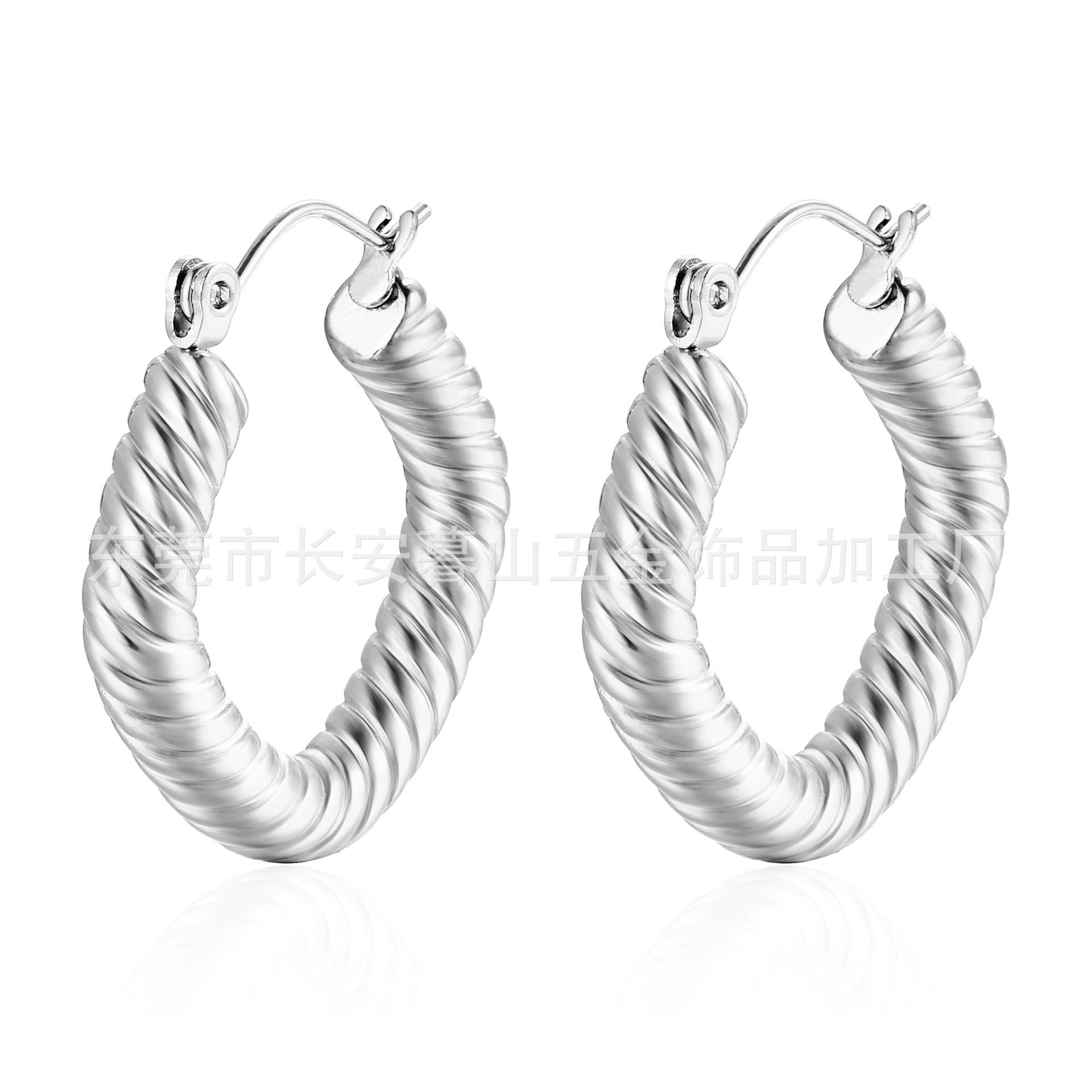 Серьги из нержавеющей стали, легкие, роскошные, трендовые, квадратные, женские, витые, золотые серьги