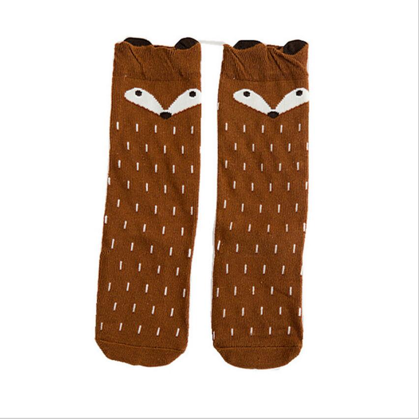 Animal Print Knee High Baby Girls Socks Anti Slip Cartoon Cat Leg Warmers Infant Baby Long Socks Cotton Newborn Baby Boy Socks