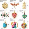 Evil Blue Eye Flower Heart Charms for Jewelry Making Cute Bird Butterfly Bear Gold Color Dijes Diy Earrings Necklace Bracelet
