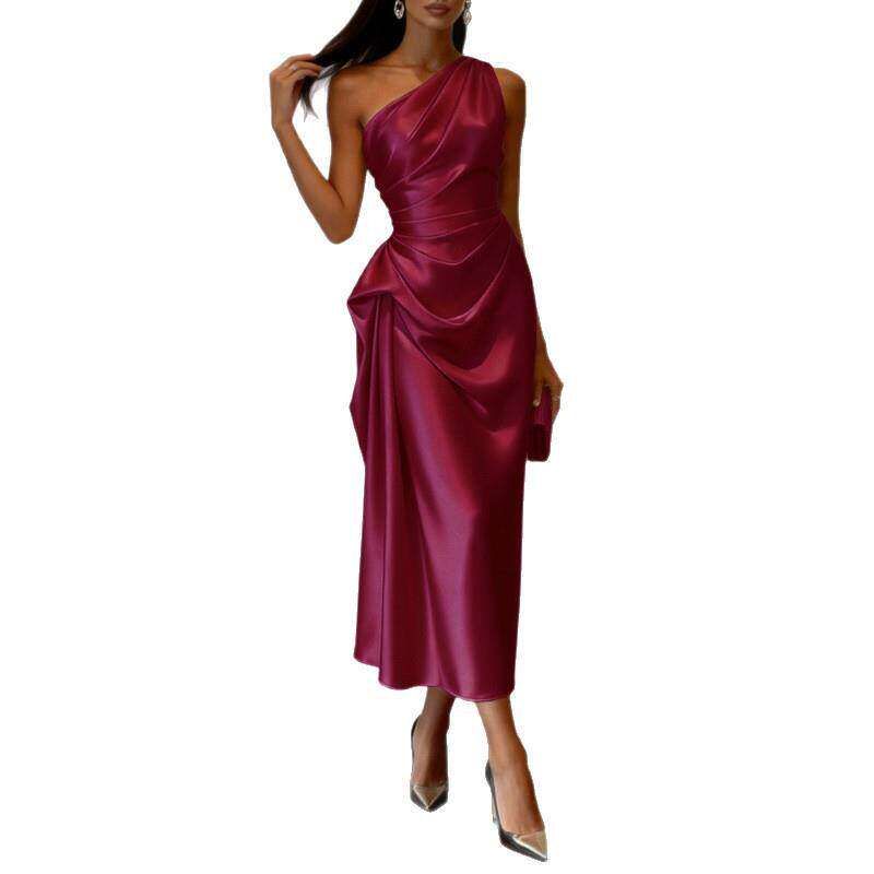 High Elasticity Satin Sleeveless Long Dress