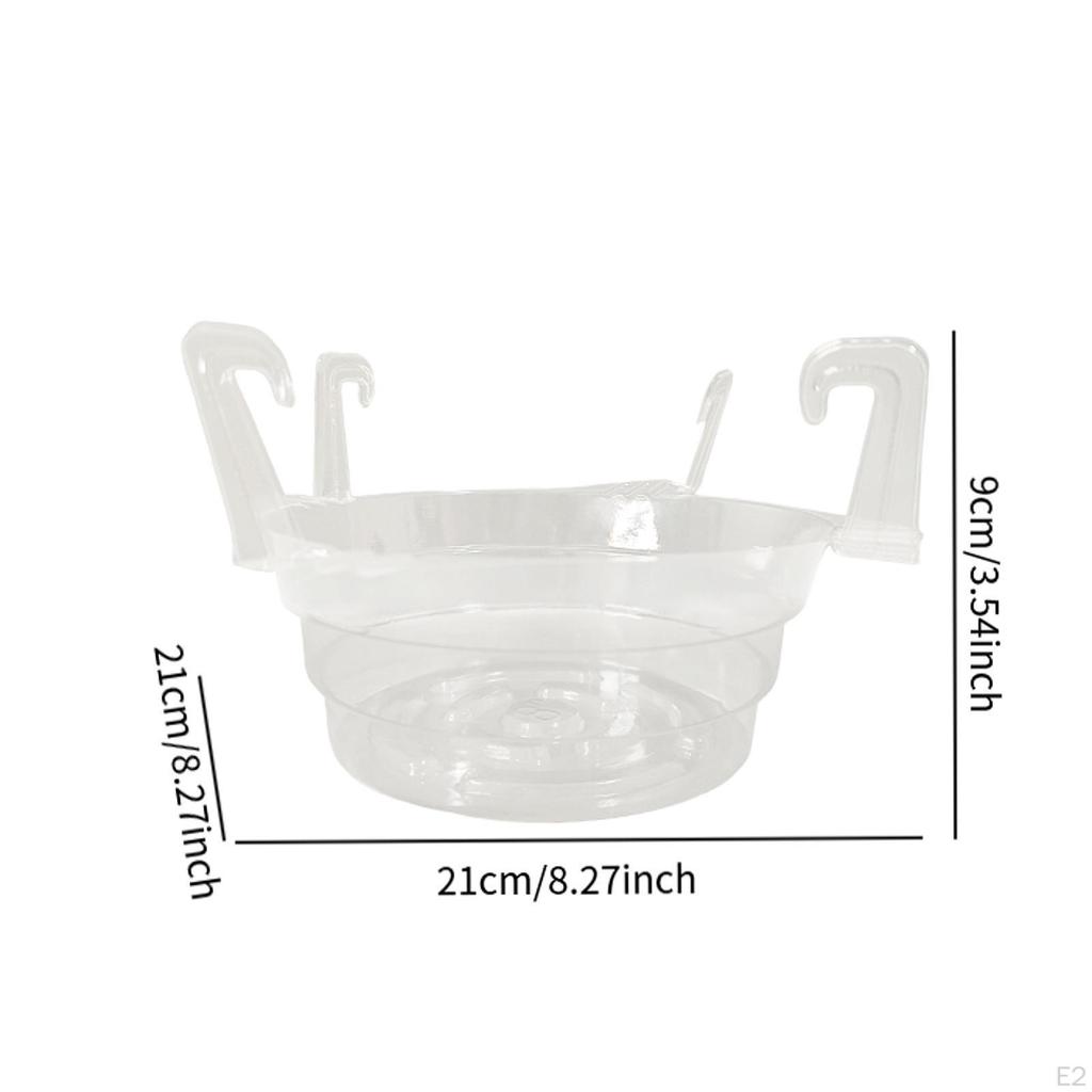 12Pcs Clear Plant Saucers with Hook Indoor and Outdoor Flower Pot Round Tray Saucer (