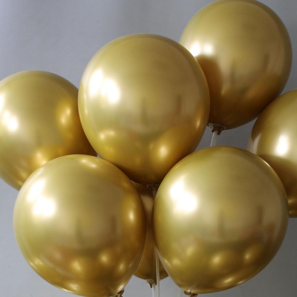 12inch 2.8g Chrome Thickened Metal Balloons Pack for Birthday Wedding Party Backdrop Decoration Bulk Balloon Decoration 50pcs