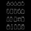 Transparent Glassware Bottle Shape Stickers Sticker Pack Natural Flower Decorative Stickers For Scrapbook Planner Album