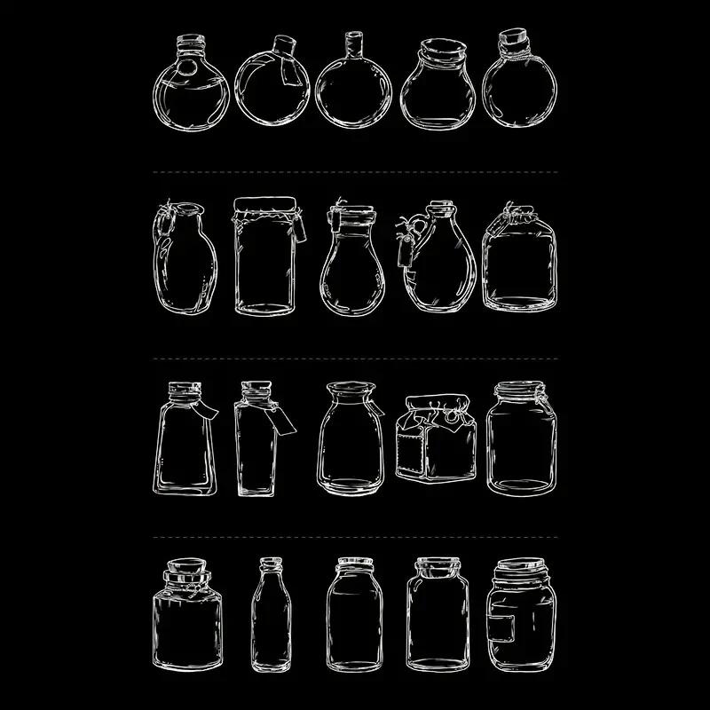 

Прозрачная стеклянная бутылка Форма Наклейки Набор наклеек Натуральный цветок Декоративные наклейки Для скрапбука Планера Альбома