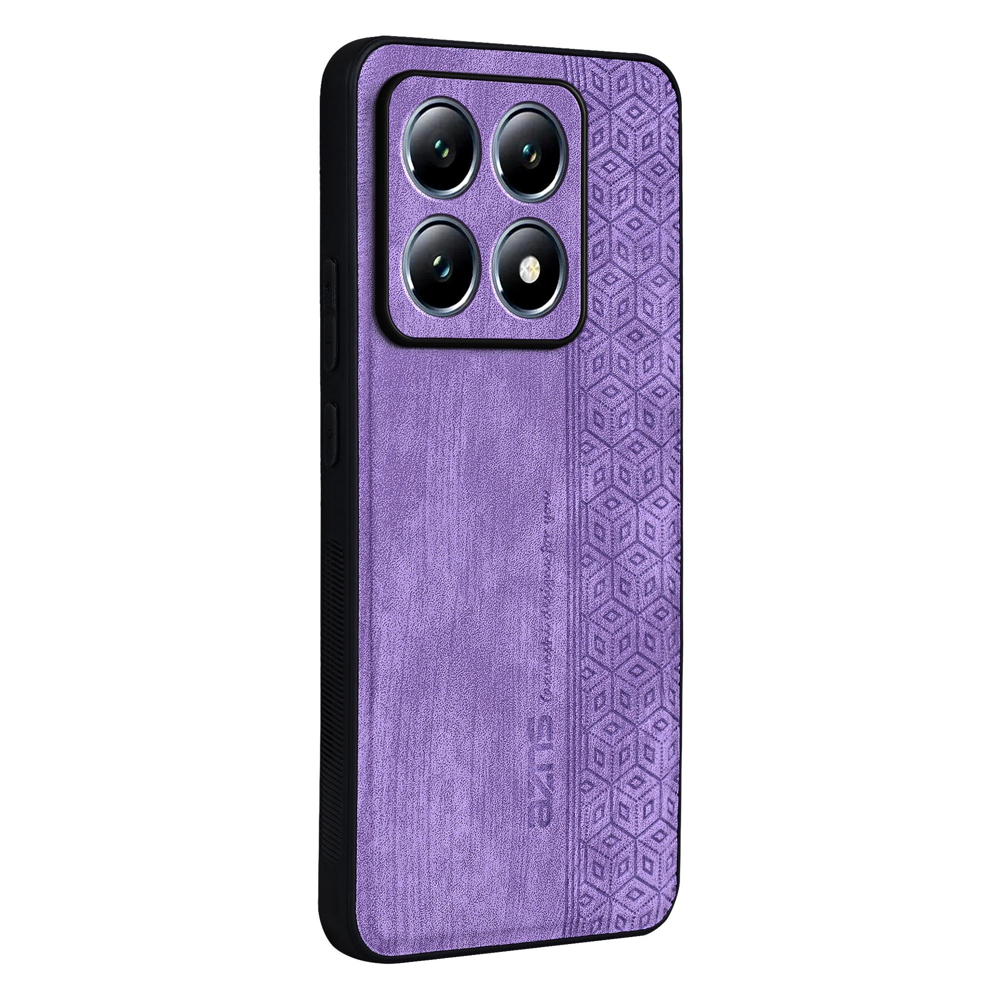 

For Xiaomi 14T Pro Case Protective PU Leather Covered TPU Phone Shell Purple